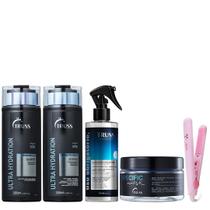 Truss Ultra Hydration Kit Shampoo Condicionador Specific Mask Uso Obrigatório Reconstrutor 260ml e Chapinha Portátil