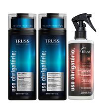 Truss Uso Obrigatório Kit Shampoo Condicionador e Miracle Summer Reconstrutor 260ml Truss Uso Obrigatório Kit Shampoo Condicionador e Miracle Summer Reconstrutor 260ml