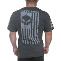 Tshirt American Flag Cinza - Black Skull Clothing P P Cinza