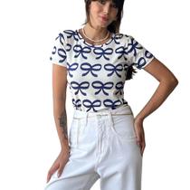 Tshirt basic tl laço azul Tshirt basic tl laço azul