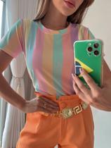 Tshirt basic tl listras candy color Tshirt basic tl listras candy color