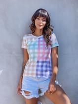 Tshirt basic tl xadrez colorido Tshirt basic tl xadrez colorido