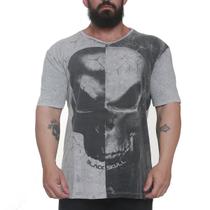 Tshirt black skull bw cinza - black skull - clothing (xxl)