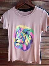 TShirt Blogueira tendência Blusa leão basica TShirt Blogueira tendência Blusa leão basica