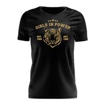 Tshirt Blusa Estampada Feminina Manga Curta Camiseta Camisa Girls In Power Preta