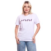Tshirt Blusa Feminina 3 Borboletas Estampada Manga Curta Camiseta Camisa Branco Tshirt Blusa Feminina 3 Borboletas Estampada Manga Curta Camiseta Camisa Branco