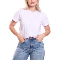 Tshirt Blusa Feminina Lisa Manga Curta Camisa Branco