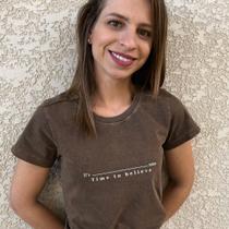 Tshirt Camiseta Feminina Marrom Its Time To