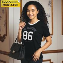 Tshirt Feminina Algodão Blusinha Básica Soltinha Premium Washington Manga Curta 100 Algodão Tshirt Feminina Algodão Blusinha Básica Soltinha Premium Washington Manga Curta 100 Algodão