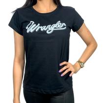 Tshirt Feminina Country Wrangler Preta Estampada