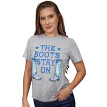 Tshirt Feminina Miss Country Stay Cinza Tshirt Feminina Miss Country Stay Cinza