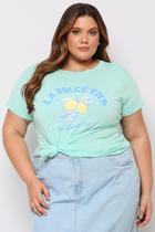 Tshirt Feminina Plus Size Tendência Blogueira