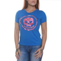 Tshirt heart bkf0103 azul - black skull - clothing (m)