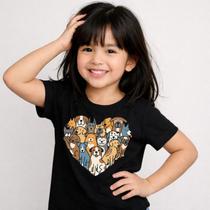 TShirt Infantil ESTAMPADA CORAÇÃO DE CACHORROS 100 Algodão InfantoJuvenil Camiseta Básica TShirt Infantil ESTAMPADA CORAÇÃO DE CACHORROS 100 Algodão InfantoJuvenil Camiseta Básica