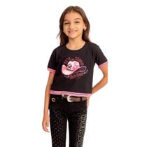Tshirt Infantil Feminina Ox Horns Preta 5268