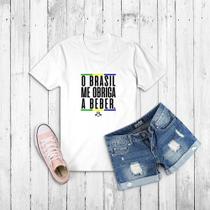 Tshirt O Brasil me obriga a beber- Camiseta - Baby look Unissex