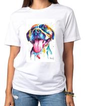 Tshirt PitBull Aquarela - cão - cachorro - Camiseta Branca - camisa unissex - feminina Tshirt PitBull Aquarela - cão - cachorro - Camiseta Branca - camisa unissex - feminina