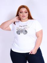 Tshirt plus size estampa borboleta