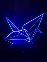 Tsuru, Origami, Luminária Led, Decoração, 16 Cores+controle - Avelar Criações