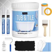 Tub Paint DWIL Kit de retoque de tubos e azulejos 1L com ferramentas pretas
