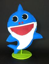 Tubarão Azul Baby Shark em Feltro - 01 unidade - Pé de Pano - Rizzo Embalagens