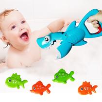 Tubarão Azul Pega Peixes Coloridos Brinquedo Educativo Infantil Baby Shark Abre e Fecha a Boca Braço Mecânico - Pogala