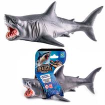 Tubarão De Brinquedo Boneco Em Vinil Macio Grande 26 Cm Infantil Realista