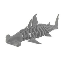 Tubarão Martelo Articulado 3D Brinquedo Flexível com Movimento Realista para Decoração e Diversão -