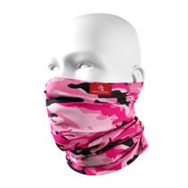 Tube Neck Bandana de Pesca Buff Elastic Mask Cor 15 Lenço Camuflado Rosa Matadeira