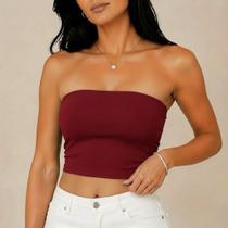 Tube Top Faixa Com Forro Feminino Cropped Suplex sem alça Tube Top Faixa Com Forro Feminino Cropped Suplex sem alça