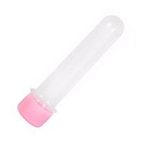 Tubete Acrílico 13Cm Tampa Rosa Bebê 10 Unidades