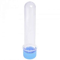 Tubete Plástico Transparente Tampa Azul 13cm Com 10 Unidades Tubete Plástico Transparente Tampa Azul 13cm Com 10 Unidades