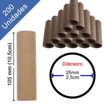 Tubete Rolo Papel Tubo Papelão 105mm 1 Polegada 200 Unidades