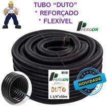 Tubo 1 1/4"x50 m corrugado "Duto" Reforçado p/ Pisos Aterrados e Concretados, Asfaltos, Entrada de C