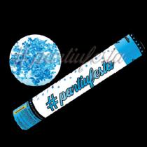 Tubo 30 cm Lança Confetes Papel Laminado Eco Azul - PARTIUFESTA