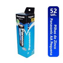 Tubo 52 Pilhas Zinco Panasonic AA Pequena 1,5v