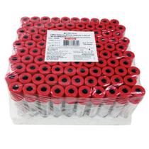 Tubo a Vácuo Plástico Vermelho Seco Siliconizado 4 ml (LABOR) - Rack com 100 Unidades