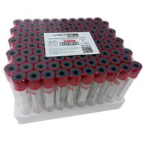 Tubo a Vácuo Vidro Vermelho Seco Siliconizado 10 ml (LABOR) - Rack com 100 Unidades
