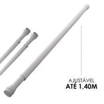 Tubo Barra Extensível Ajustável Cortina Box De Banheiro 0,90 A 1,40