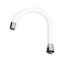 Tubo Bica Móvel Para Lavatório Silicone Branco Arejador Fixo