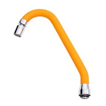 Tubo Bica Móvel Silicone Laranja E Arejador Fixo Em Latão