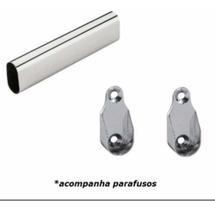 Tubo Cabideiro Oval 50cm Guarda Roupa 2 Suporte Late