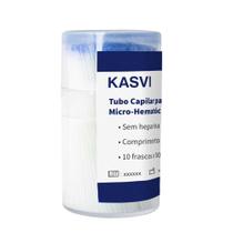 Tubo capilar para micro-hematocrito sem heparina. 500 un/fr. (kasvi)
