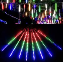 Tubo Chuva Meteoro LED Snowfall RGB Colorido 50cm Impermeável Bivolt - LED Force