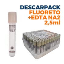 Tubo Cinza 2,5mL Tubo FLUORETO + EDTA NA2 - Descarpack