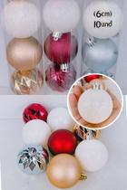 Tubo Com 10 Bolas 6CM Decoração Pendentes Enfeite Lindo Brilhante Para Arvore de Natal