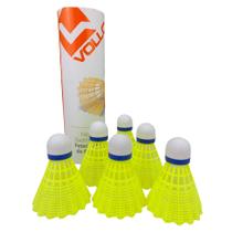 Tubo com 6 Petecas Vollo Badminton VB600 Alta Performance