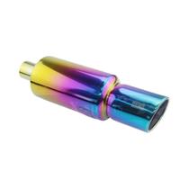 Tubo De Escape Universal Em Aço Inoxidável Para Carro, Silenciador, Comprimento De 370mm, Saída De Tubo De Escape Universal Em Aço Inoxidável Para Carro, Silenciador, Comprimento De 370mm, Saída De