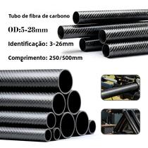 Tubo De Fibra De Carbono 3K De 250 a 500mm, Acabamento Fosco Para Acessórios De Modelos De Aeronaves Tubo De Fibra De Carbono 3K De 250 a 500mm, Acabamento Fosco Para Acessórios De Modelos De Aeronaves
