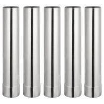 Tubo de fogão a lenha de aço inoxidável 5 unidades/conjunto Camping 40 cm x 6 cm